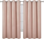 LEMOMO Blush Blackout Curtains 52 x 63 Inch Length/Set of 2 Curtain Panels/Thermal Insulated Room Darkening Curtains for Bedroom and Living Room