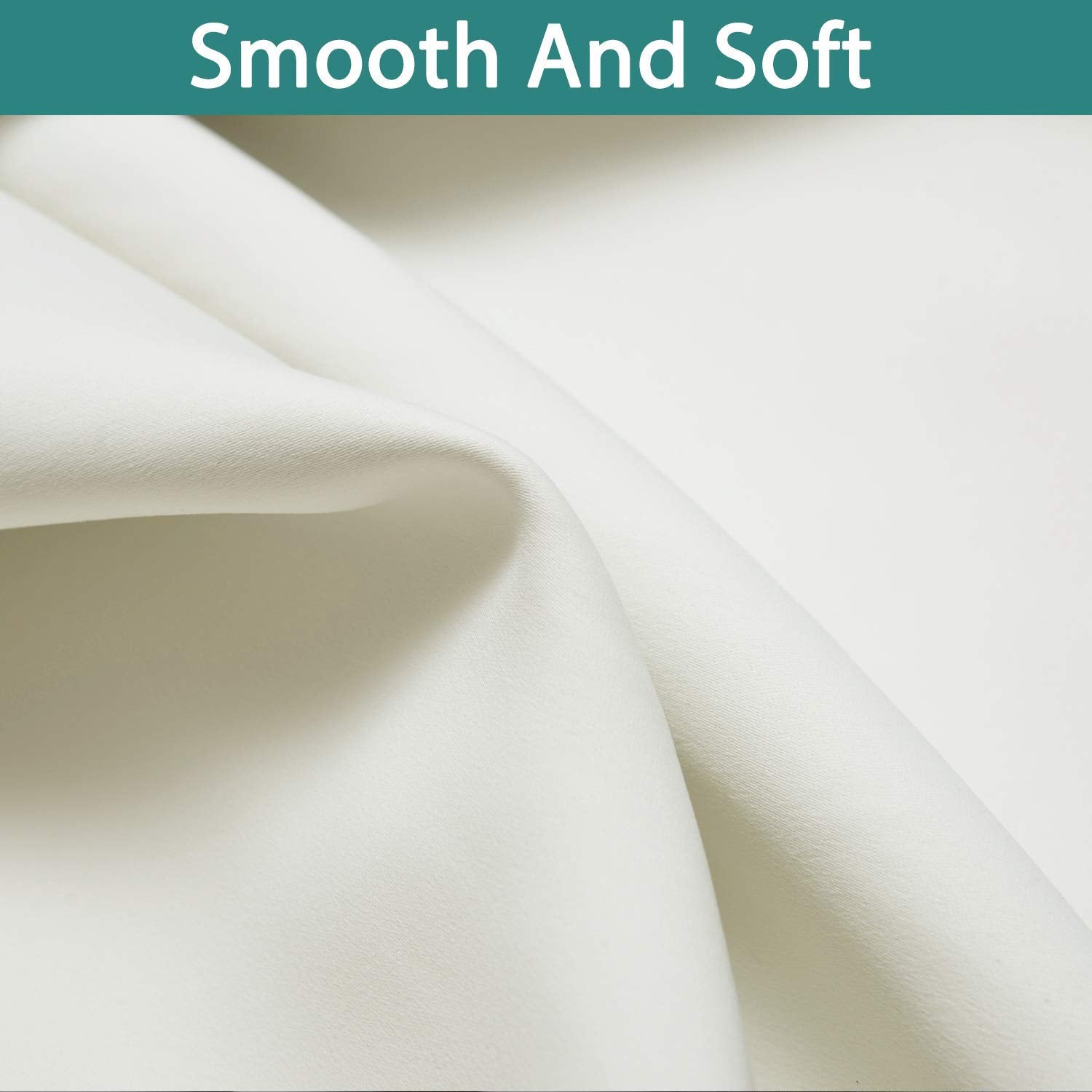 Yakamok Cream 100% Blackout Curtains 84 Inches Long for Bedroom 52" Wide