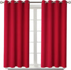 BGment Room Darkening Curtains 54 Inches Long - Grommet Thermal Insulated Drapes Window Treatment Curtains for Bedroom, 2 Panels, 52 x 54 Inch, Red