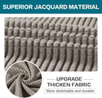 Turquoize 4 Piece Couch Covers for 3 Cushion Couch Sofa Pet Friendly Stretch Couch Cover for Dogs Washable Sofa Covers with Individual Couch Cushion Covers, Jacquard Fabric (3 Cushion Sofa, Taupe)