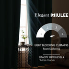 MIULEE Blackout Room Darkening Curtains Thermal Insulated Drapes Solid Window Treatment Set Grommet Top Light Blocking Curtain for Living Room/Bedroom 2 Panels 52 x 84 inch Length Greyish Blue