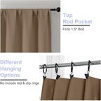 Simplebrand Ava Brown Blackout Curtains for Bedroom 90 Inches Long 2 Panels Set, Solid Privacy Energy Saving Living Room Window Treatment Curtains Blackout Drapes, W50 x L90 Inch, Brown