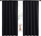 NICETOWN Black Out Window Curtains - Solid Home Decor Thermal Insulated Blackout Drapes/Draperies for Bedroom, Privacy Assured Window Treatment (2 Panels, 52 inches Wide by 63 inches Long)
