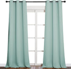 NICETOWN Patio Glass Door Panels - Blackout Curtains for Bedroom/Living Room, Privacy Panel Drapes for Dining and Guest Room (Aqua, 42 inches Wide x 90 inches Long, 1 Pair)
