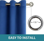 BGment Short Curtains for Small Window 54 Inch Long - Royal Blue 2 Panels