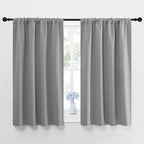NICETOWN Window Curtains for Bedroom - Home Decoration Thermal Insulated Rod Pocket Blackout Blinds & Drapes for Small Windows (Silver Grey, 2 Panels, W42 x L45 -Inch)