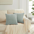Fancy Homi 4 Packs Decorative Throw Pillow Covers for Living Room Couch Bed, Modern Farmhouse Boho Home Décor Accent Cushion Case, 18" x 18", Grey Blue
