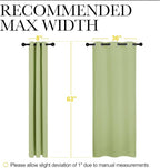 NICETOWN Curtains for Bedroom, Green Nursery Curtains Thermal Insulated, Grommet Top Blackout Drapes for Son's Room Privacy (Sage Green, 1 Pair, 42 x 63 inches)