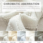 BOURINA Beige Throw Blanket 60x80 Inches Throw Textured Solid Soft Sofa Throw Couch Knitted Decorative Blanket