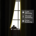 Estelar Textiler Brown and Yellow Blackout Curtains for Bedroom, Thermal Insulated Ombre Drapes 84 Inches Long, Full Room Darkening Energy Saving Curtains for Living Room, 52Wx84L, 2 Panels