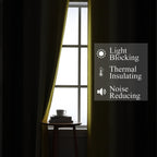 Estelar Textiler Brown and Yellow Blackout Curtains 52Wx84L Inch 2 Panels