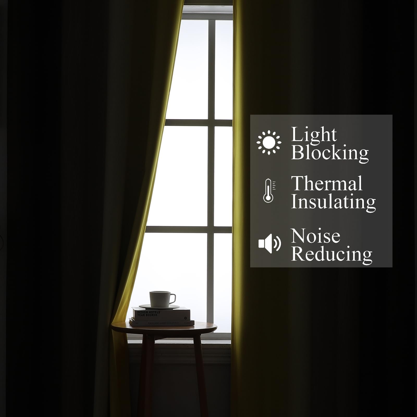 Estelar Textiler Brown and Yellow Blackout Curtains 52Wx96L Inch 2 Panels