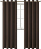 BGment Blackout Curtains for Bedroom - Grommet Thermal Insulated Room Darkening Curtains for Living Room, Set of 2 Panels (52 x 95 Inch, Brown)