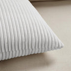 Fancy Homi 2 Packs White Lumbar Decorative Throw Pillow Covers 16x26 Inch for Living Room Couch Bed Sofa, Rustic Farmhouse Boho Home Decor, Soft Striped Corduroy Rectangle Accent Cushion Case 65x40 cm