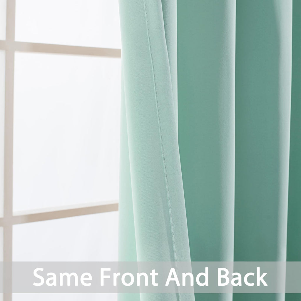 Yakamok Aqua Room Darkening Curtains 84 inch Sliding Door Drapes