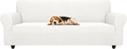 ZNSAYOTX Stretch Oversized Couch Cover Universal Sofa Covers for Living Room Dogs Pet Furniture Protector Spandex Extra Large Sofa Slipcovers with Anti Slip Foam Sticks (White, XL Sofa)