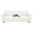 ZNSAYOTX Stretch Oversized Couch Cover Universal Sofa Covers for Living Room Dogs Pet Furniture Protector Spandex Extra Large Sofa Slipcovers with Anti Slip Foam Sticks (White, XL Sofa)