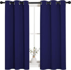 NICETOWN Blackout Draperies Curtains, All Season Thermal Insulated Solid Grommet Top Blackout Curtains/Drapes for Kid's Room (Royal Blue, 1 Pair, 34 x 45 inches)