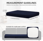 8Pcs Outdoor Cushion Covers, Patio Cushion Covers,Stretch Elastic Slipcovers, Replacement Washable & Reusable Furniture Protector for Patio Couch (Navy Blue,Cover Only)