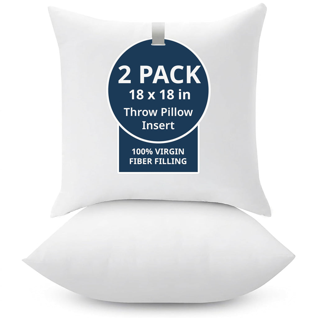 LANE LINEN Pillow Inserts 12x20 2-Pack - Firm Support & Loft, White