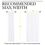 NICETOWN 50% Light Blocking Kitchen Curtains - Window Treatment Rod Pocket Curtains/Drapes for Bedroom (2 Panels, 42 by 72, White)