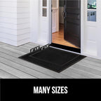 GORILLA GRIP 100% Waterproof All-Season WeatherMAX Doormat US Designed Natural Rubber, Stain and Fade Resistant, Low Profile Indoor Outdoor Door Mats, Easy Clean Patio Mat, 29x17, Black Diamond