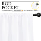 NICETOWN RV Curtains for Camper Windows, White Curtains for Kitchen, Home Decoration Light Filtering Drapes for Small Window (42 inches Wide by 36 inches Long, 1 Pair)