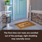 KANKUN Coco Coir Door Mat with Heavy Duty Backing, Welcome Doormat (17" x 30"), Doormat Entrance (Double Box)