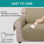 U-NICE HOME Loveseat Sofa Cover for 2 Cushion Couch, Light Camel/Beige