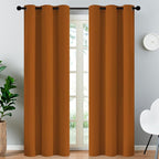 Yakamok Blackout Curtains for Bedroom,Thermal Insulated Blackout Grommet Top Drapes for Living Room, Burnt Orange,38x84 Inch, 2 Panels