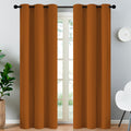 Yakamok Blackout Curtains 38x84 inch Burnt Orange Thermal Drapes-Bedroom