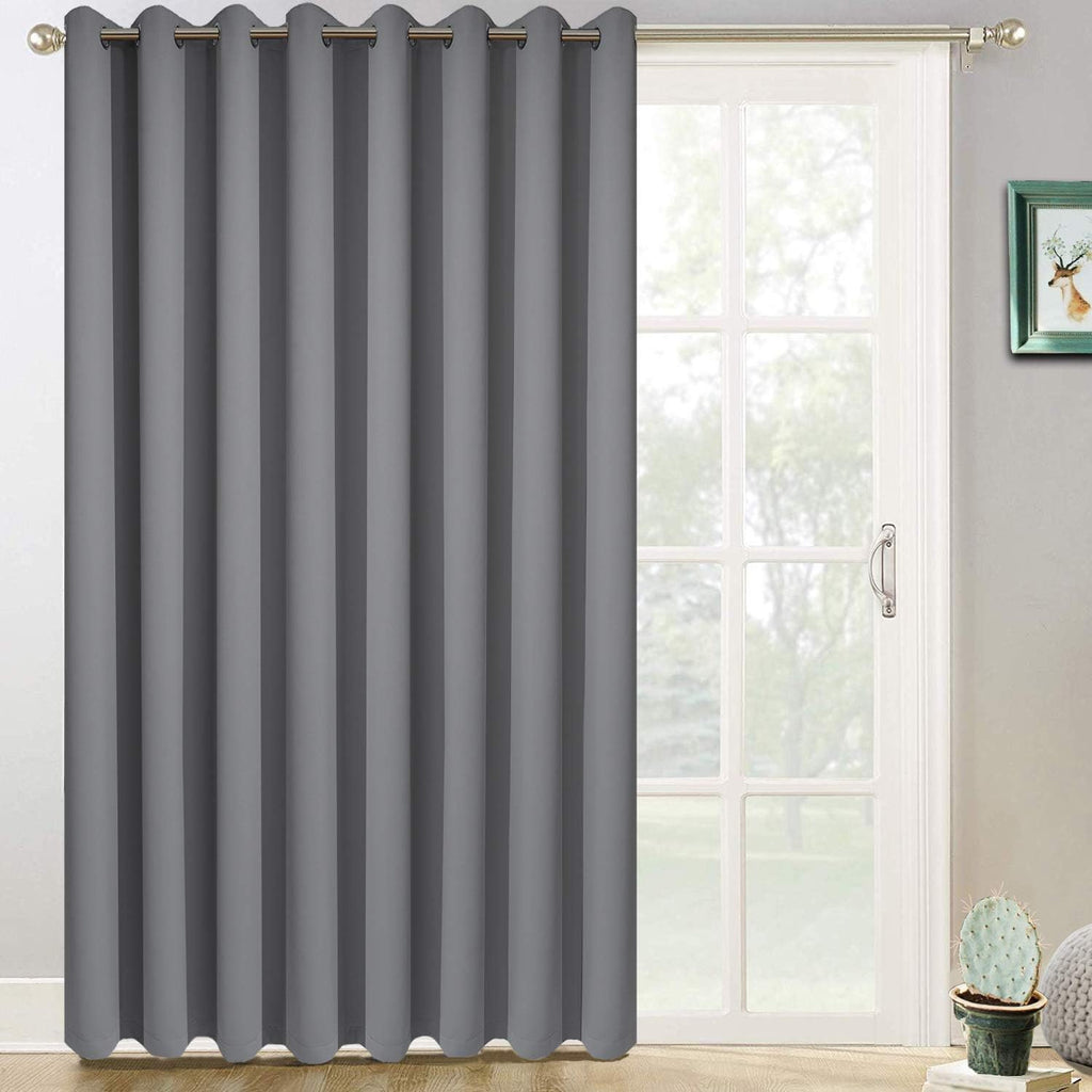 Yakamok Grey Room Darkening Curtains 84 inch Gray Sliding Door Drapes