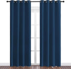 NICETOWN Moroccan Blue Blackout Curtains 86" Long, 55" Wide, 2 Pieces for Office, Dining Room, Guest Room - Sound Reducing, Heat and Cold Block Panels for Modern Decorative