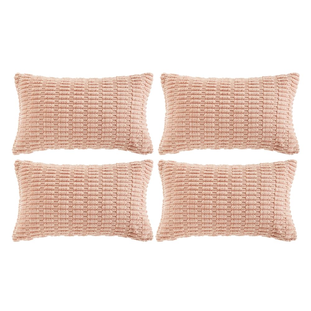 Fancy Homi 4 Packs Decorative Throw Pillow Covers for Living Room Couch Bed, Modern Farmhouse Boho Home Décor Accent Cushion Case, 20" x 12", Neutral