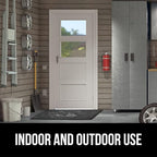 GORILLA GRIP 100% Waterproof All-Season WeatherMAX Doormat 35x23, US Designed Natural Rubber, Stain and Fade Resistant, Low Profile Indoor Outdoor Door Mats, Easy Clean Patio Mat, Graphite Skiing