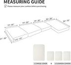Easy-Going Stretch 4 Pieces Couch Cushion Covers for Sectional Sofa Left/Right L Shape Chaise Lounge Sofa Seat slipcover Anti-Slip Sofa Cover Soft (3 Seater + 1 Chaise, Cream)