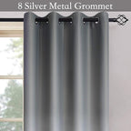 SimpleHome Ombre Room Darkening Curtains for Living Room, Light Blocking Gradient Grey to Gray White Thick Thermal Insulated Grommet Window Curtains/Drapes for Bedroom, 2 Panels, 52x72 inches Length