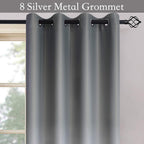 SimpleHome Grey to Grey White Ombre Room Darkening Curtains 72 Inch