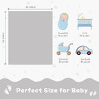 Yurhap Fleece Baby Blanket Heart Checkered, Ultra Soft Cozy Baby Blankets for Boys Girls, Fluffy Infant Toddler Newborn Receiving Gifts for Crib Stroller 30"x40" (Silver Grey)