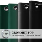 Yakamok Blackout Ombre Dark Green and Black Curtains-Gradient Room Darkening Curtain, Grommet Thermal Insulated Light Blocking Window Drapes Curtain for Living Room Bedroom,52 x 72 Inch,2 Panels