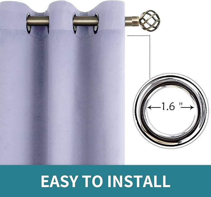 BGment Short Curtains for Small Window 45 Inch Long - Lavander 2 Panels