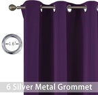 Yakamok Blackout Curtains for Bedroom,Thermal Insulated Blackout Grommet Top Drapes for Living Room,Purple,38x84 Inch, 2 Panels