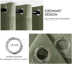 MIULEE Velvet Curtains Sage Green 52 x 108 Inch Length Set of 2