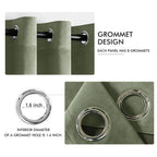 MIULEE Velvet Curtains Sage Green 52 x 63 Inch Length Set of 2