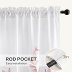 HOMEIDEAS Non-See-Through Pink and White Privacy Sheer Curtains 52 X 63 Inch Length 2 Panels, Leaf Floral Printed Light Filtering Semi Sheer Window Curtains Drapes for Bedroom Living Room