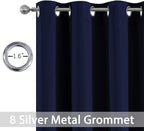 Yakamok 36 Inch Blackout Curtains for Kitchen, Sunlight Block Energy Saving Drapes for Bedroom Bathroom Room Darkening Window Treatment Panels, Navy Blue, 52Wx36L, 2 Panels