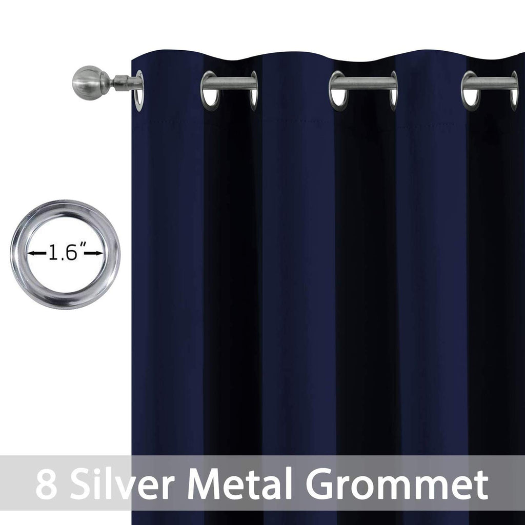 Yakamok Navy Blue Room Darkening Window Curtains 52x36 Inch for Kitchen
