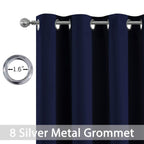 Yakamok Navy Blue Room Darkening Window Curtains 52x36 Inch for Kitchen