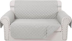 Reversible Loveseat Sofa Covers Couch Cover Furniture Protector(Loveseat Small,Light Grey/Light Grey)