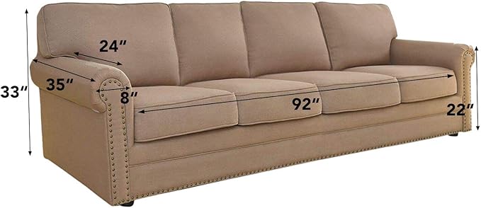 Easy-Going Stretch 4 Seater Oversized Sofa Couch Cover Black